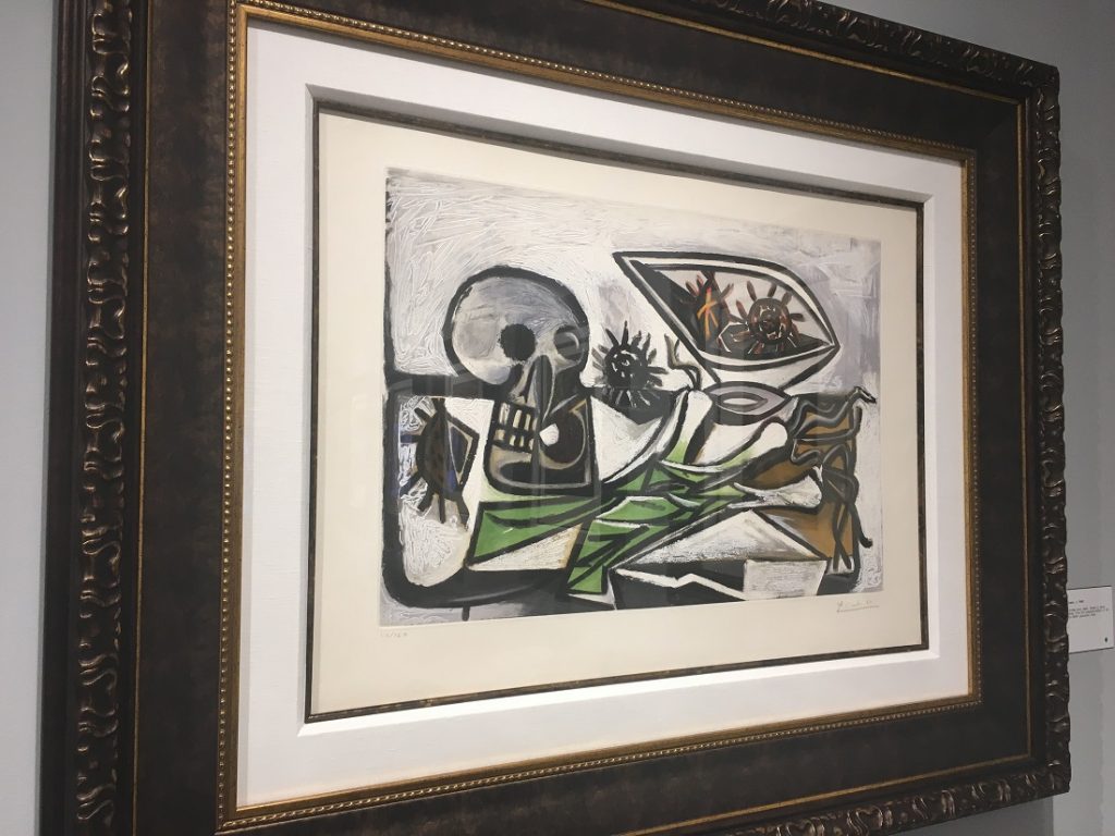 "Nature Morte au Crane" (c. 1960), Pablo Picasso, aquatint.