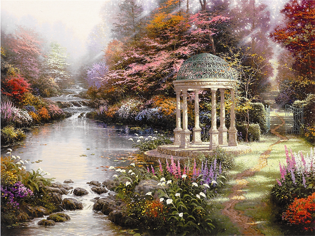 thomas kinkade fairy garden